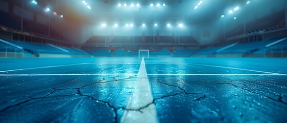 Futsal arena stadium with a blurred background. Concept Futsal, Arena Stadium, Blurred Background, Sports Event