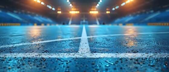 Blurred futsal arena stadium background dynamic and energetic sports setting. Concept Sports Action Shots, Blurred Backgrounds, Dynamic Settings