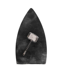 viking hammer isolated on white background