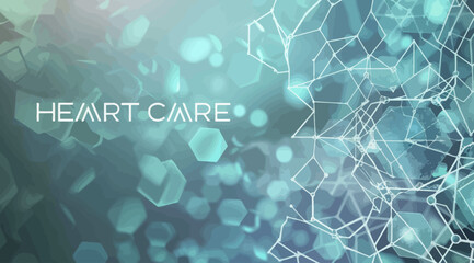 a blue and green background with the words heart care