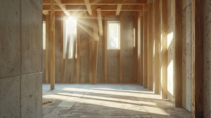Interior of a new house under construction