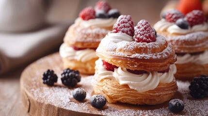 Cream puffs eclairs and choux pastry exploring sweet treats and culinary concepts in desserts