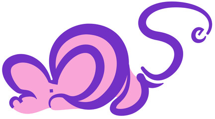 Pink mouse made from the word “mouse”