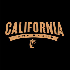 vector california long beach for t shirt design