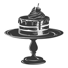 Silhouette cake platter black color only full