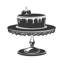 Silhouette cake platter black color only full