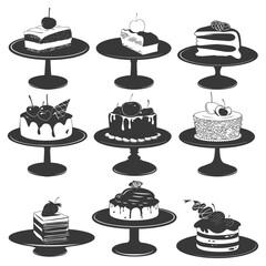 Silhouette cake platter black color only full
