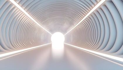 Abstract Tunnel Architecture Light Background. 3d Render Illustration
