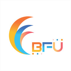 Fototapeta na wymiar BFU letter technology Web logo design on white background. BFU uppercase monogram logo and typography for technology, business and real estate brand. 