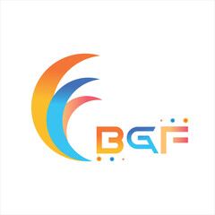 BGF letter technology Web logo design on white background. BGF uppercase monogram logo and typography for technology, business and real estate brand.
