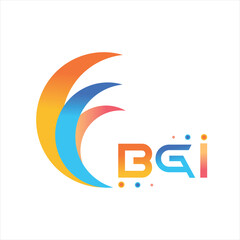 BGI letter technology Web logo design on white background. BGI uppercase monogram logo and typography for technology, business and real estate brand.
