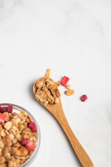 homemade granola, healthy breakfast, Homemade whole grain musli with berries