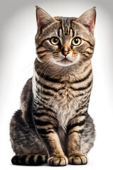 Fototapeta premium Cat isolate on white background. Generative AI,