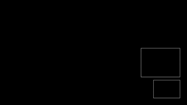 Cyberpunk style distorted HUD screen. Tech user interface hologram screen for game, movie, sci-fi, drone footage, VR etc. Video overlay template