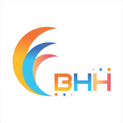 BHH letter technology Web logo design on white background. BHH uppercase monogram logo and typography for technology, business and real estate brand.

