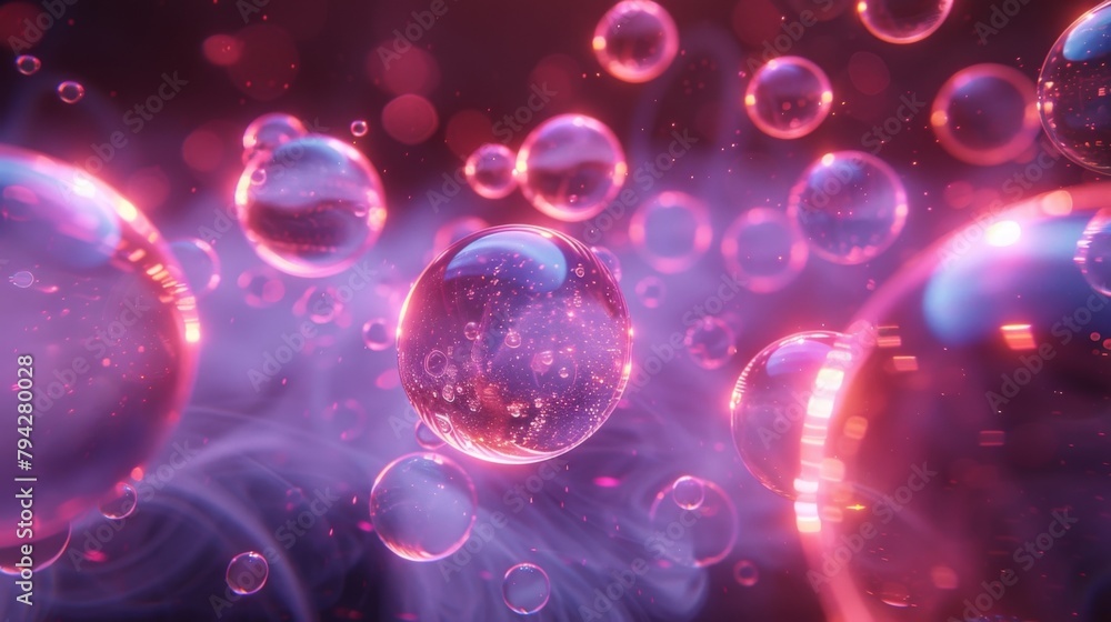 Poster a dynamic stream of pulsating orbs each one representing a unique aspect of the conscious experience