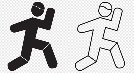 Running icon. running man icon black. transparent background. Running icon vector, solid logo illustration. eps 10