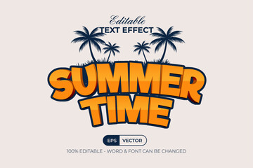 Summer Text Effect Orange With Palm Logotype.