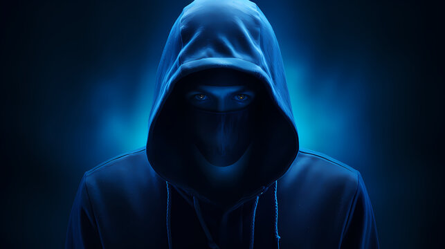 Hacker wearing black hoodie