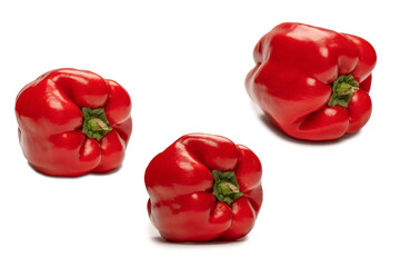 Red bell pepper isolated on a white background.
