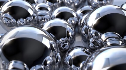 3d chrome balls abstract background