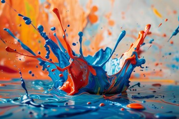 Vibrant splash of colors in an abstract dynamic paint explosion