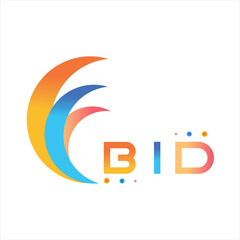 BID letter technology Web logo design on white background. BID uppercase monogram logo and typography for technology, business and real estate brand.
