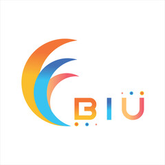 BIU letter technology Web logo design on white background. BIU uppercase monogram logo and typography for technology, business and real estate brand.
