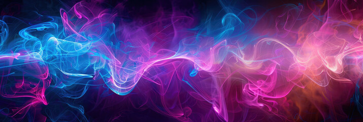 Abstract background with pink and blue abstract outlines. Energy effect - obrazy, fototapety, plakaty
