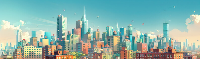 Fototapeta premium the city, generative ai, landscape, architecture, chasny house, background, modern, art nouveau