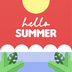 Hello summer illustration background
