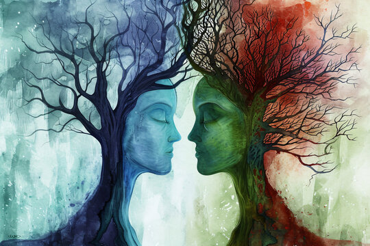 Bipolar disorder concept, manic depression