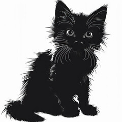 Black Kitten Illustration

