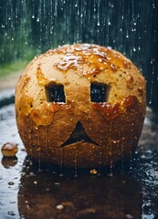very crying face bread in rain wanna die.jpg - obrazy, fototapety, plakaty