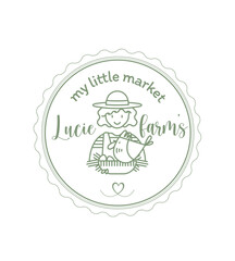 Logo pour producteur de produits bio, locaux, de saison. Identité de marque, maraîchère, vente à la ferme, marché, épicerie, charte graphique, étiquette, métier, femme, agricultrice, label.