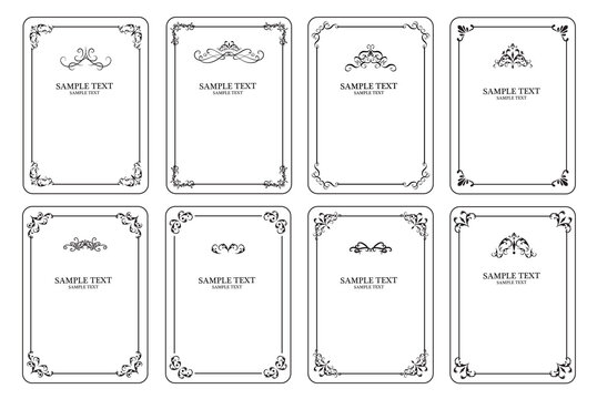 Wedding and restaurant menu. Set of Decorative vintage frames and borders set. Vector design..eps