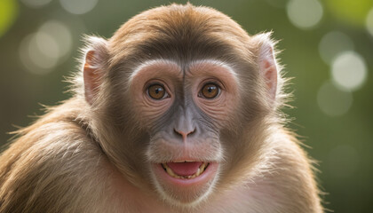 Monkey Close-Up with Intense Gaze