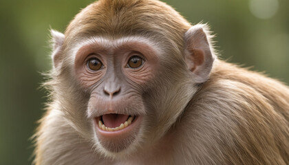 Monkey Close-Up with Intense Gaze