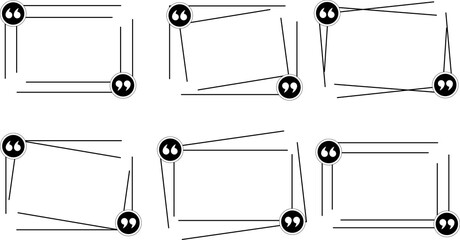 Collection of citation frame icon template for social media post