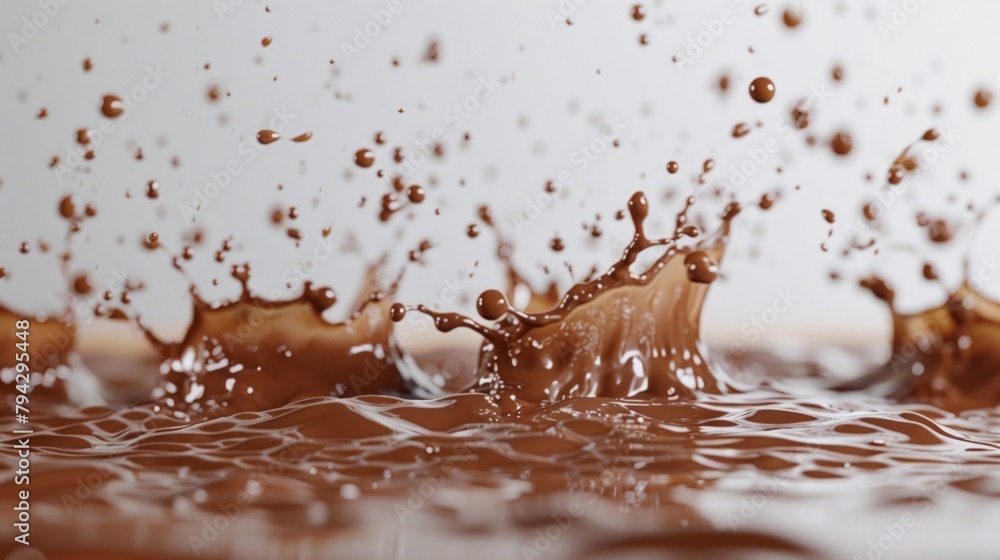 Poster a mesmerizing display of brown waters splashing on top of each other, creating a dynamic and fluid c