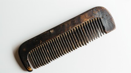 Antique lice comb displayed on a white backdrop