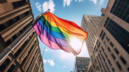 The pride flag or rainbow banner is the symbol of LGBT or LGBTQ that represents the diversity of genders, love, romance, tolerance, celebration and concept of lgbtq community around the world. AIGX03.