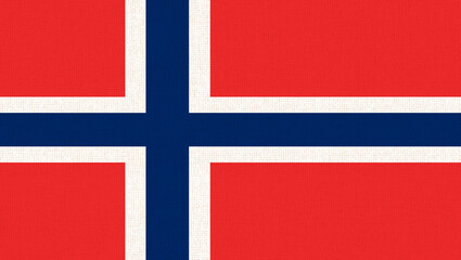 Obraz premium Flag of Svalbard. official flag of Spitsbergen near Arctic on fabric surface