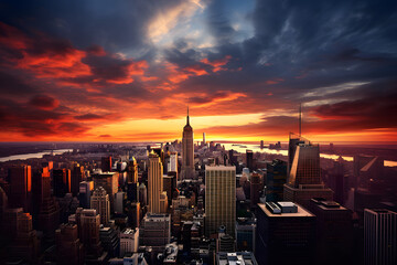 sunset over new york, beautiful sunset, new york sunset