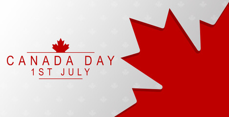 Happy Canada Day with Canada flag background