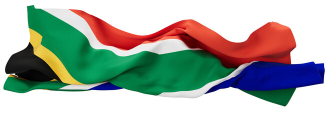 Resilient South African Flag Rippling with Strength and Unity