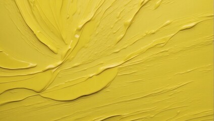 Macro Close-Up of Acrylic Paint Texture in Lemon Yellow Shade.