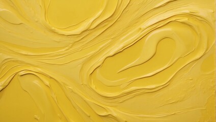 Macro Photography of Acrylic Paint Texture in Sunshine Yellow Tone.