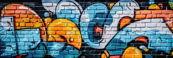 Abstract graffiti paintings on the wall. Background texture.