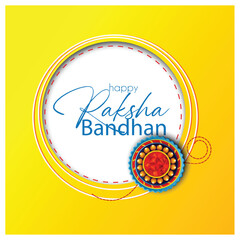 Creative and beautiful design of an Indian festival, Raksha Bandhan with illustration of Rakhi, typography and mandala design